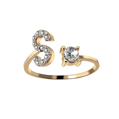 Personalisierter, zarter Diamantring mit Initialen