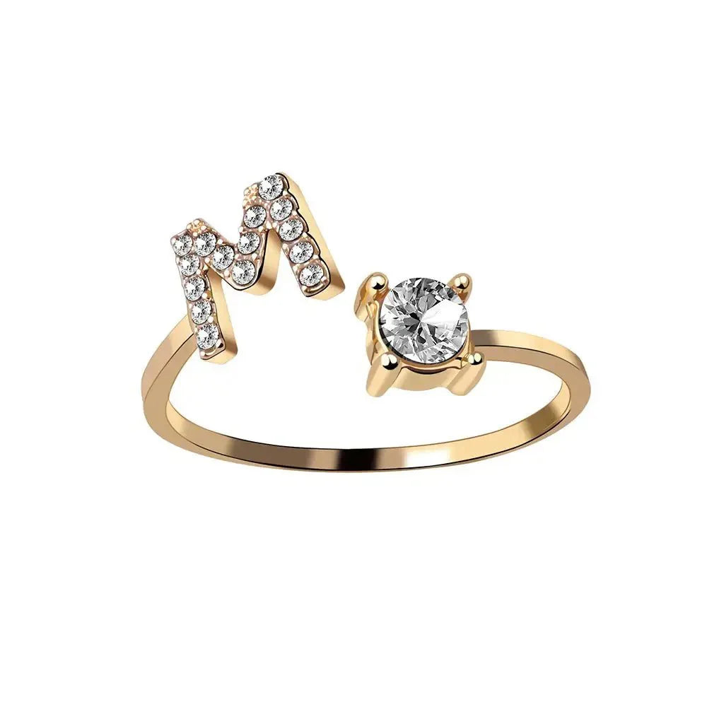 Personalisierter, zarter Diamantring mit Initialen