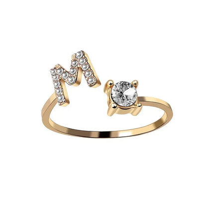 Personalisierter, zarter Diamantring mit Initialen