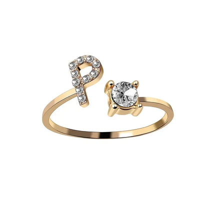 Personalisierter, zarter Diamantring mit Initialen