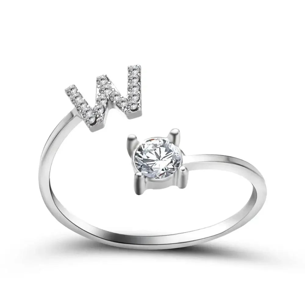 Personalisierter, zarter Diamantring mit Initialen