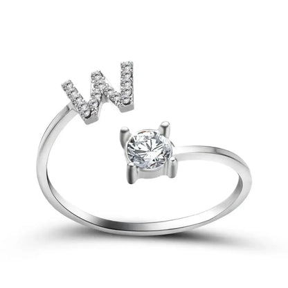 Personalisierter, zarter Diamantring mit Initialen