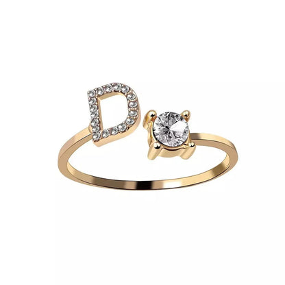 Personalisierter, zarter Diamantring mit Initialen