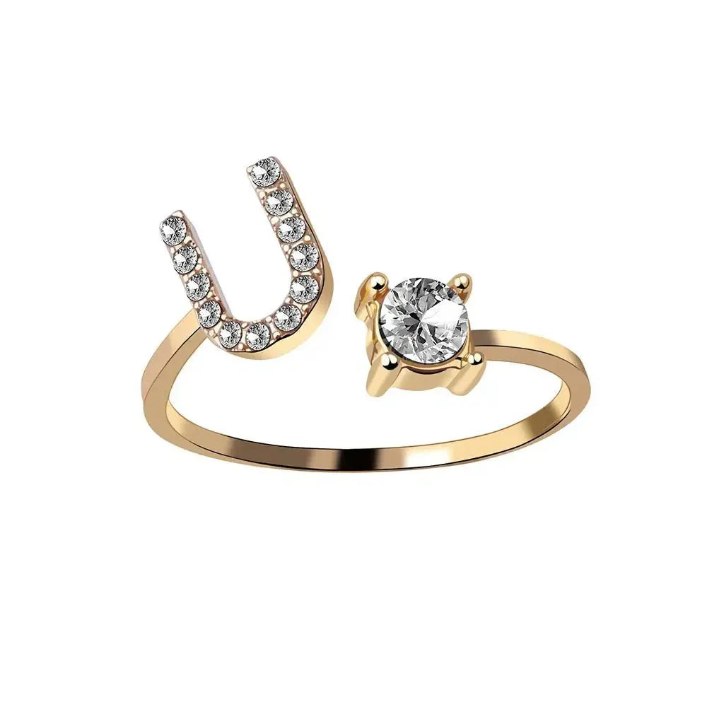 Personalisierter, zarter Diamantring mit Initialen