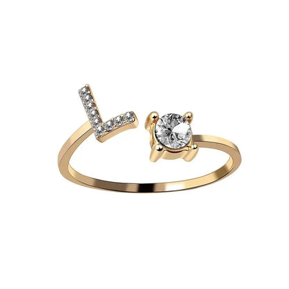 Personalisierter, zarter Diamantring mit Initialen
