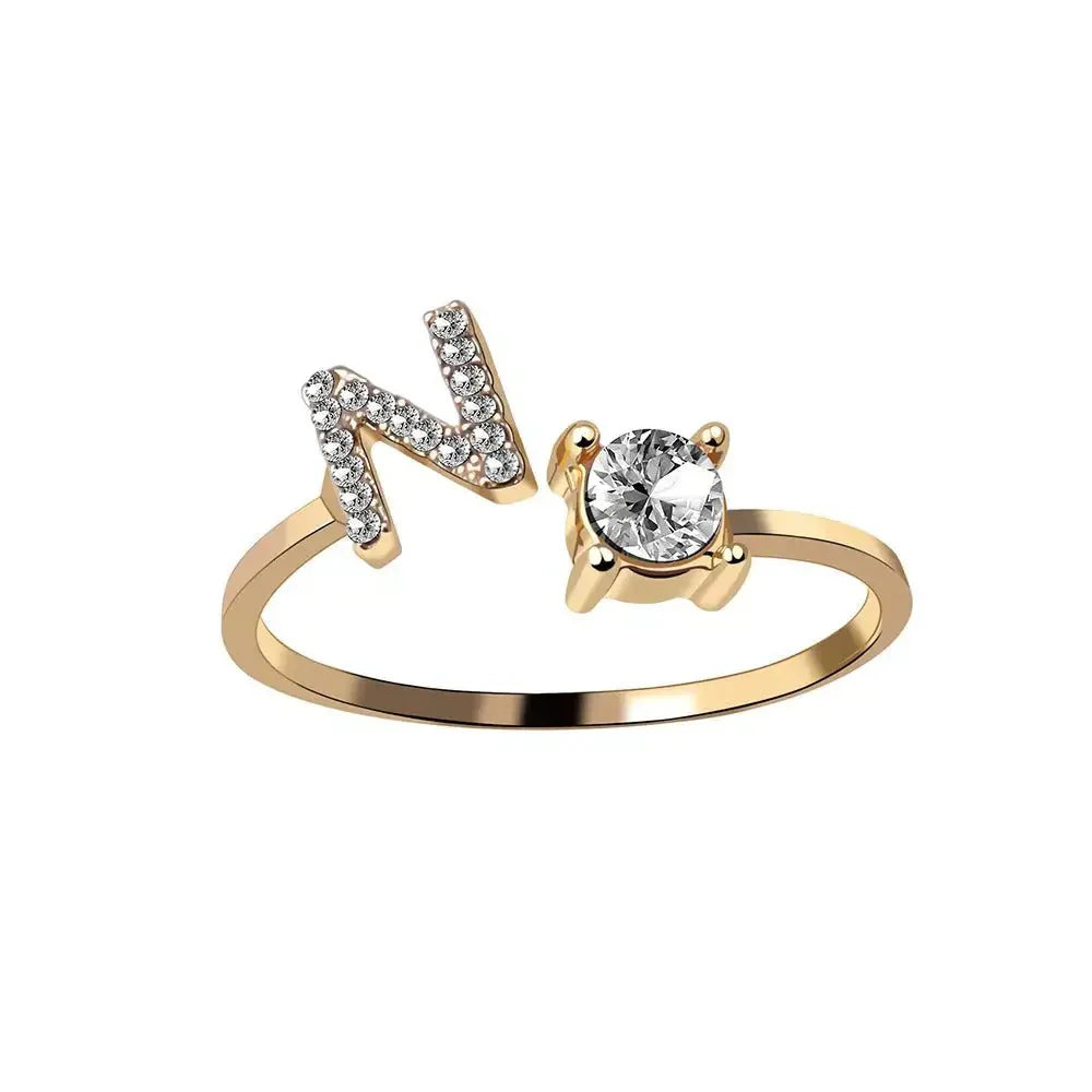 Personalisierter, zarter Diamantring mit Initialen