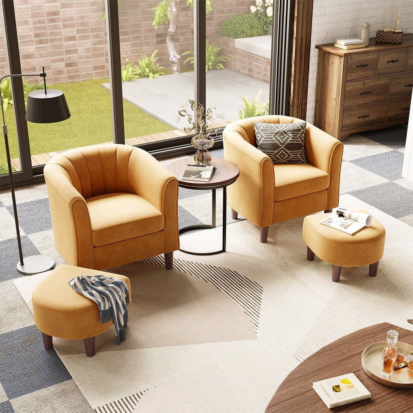Comfortable Living Room Chair with Stool