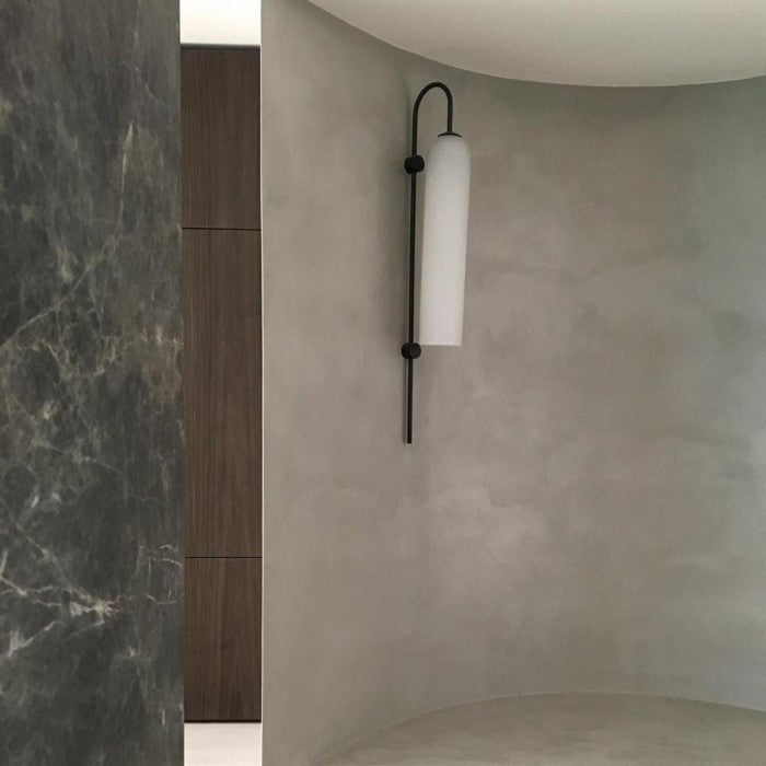 LED Cylinder Wall Light Modern Brass Glass Sconce for Bedroom