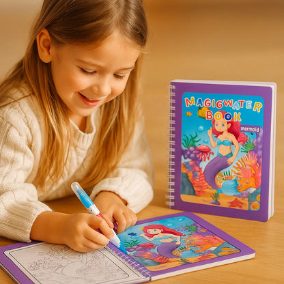 Buntes Aquarellmalbuch-Set für Kinder mit Pinsel