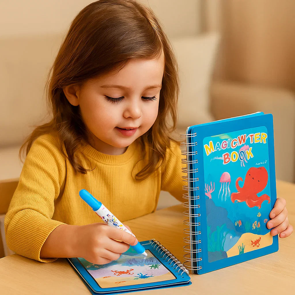Buntes Aquarellmalbuch-Set für Kinder mit Pinsel