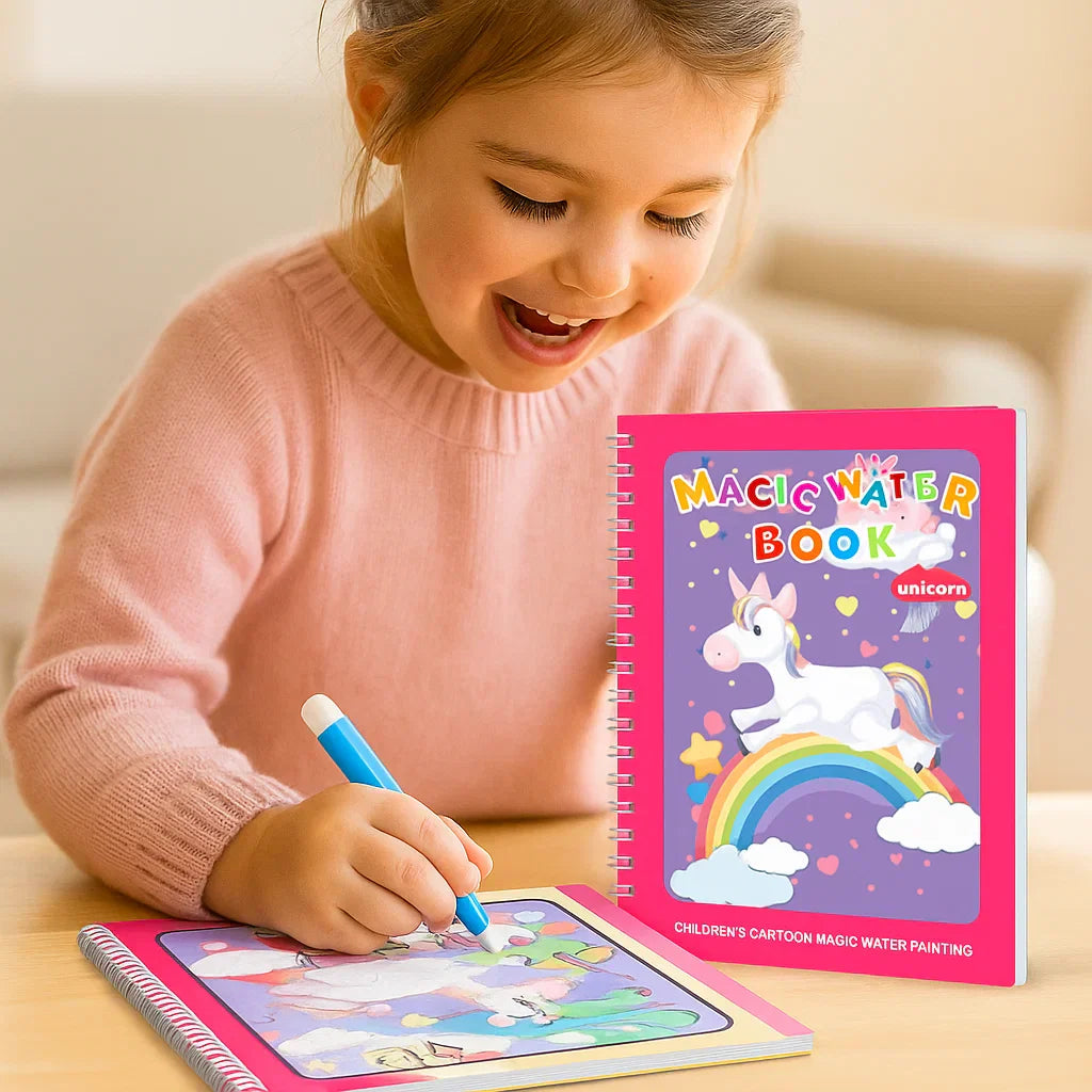 Buntes Aquarellmalbuch-Set für Kinder mit Pinsel
