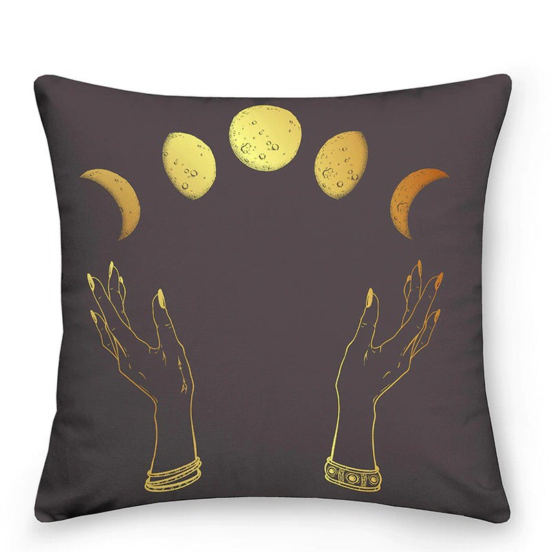 Bunte Astrologie-Sonne-Mond-Zierkissen