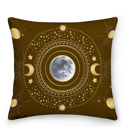 Bunte Astrologie-Sonne-Mond-Zierkissen