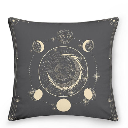 Bunte Astrologie-Sonne-Mond-Zierkissen