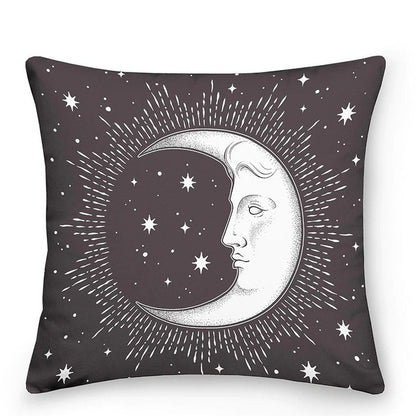 Bunte Astrologie-Sonne-Mond-Zierkissen