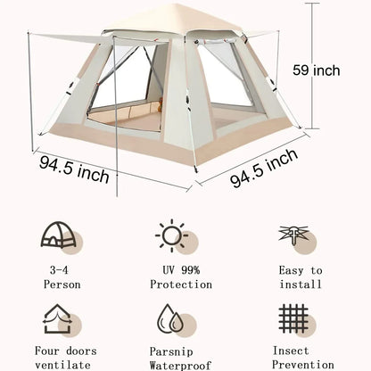 Quick Setup 4 Person Easy Pop Up Camping Tents