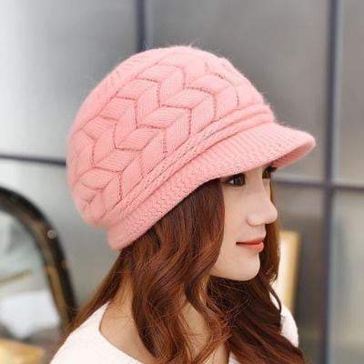 Warme Strickmützen mit Kaninchenmotiv