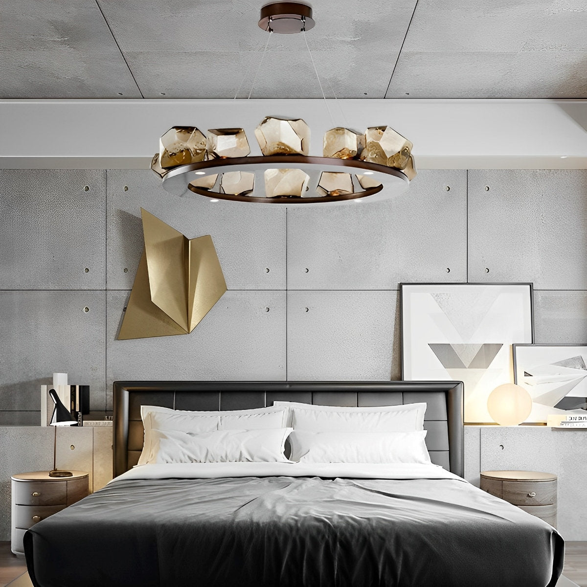 Unique Drop Glass Pendant Chandelier Light Fixture - Halri