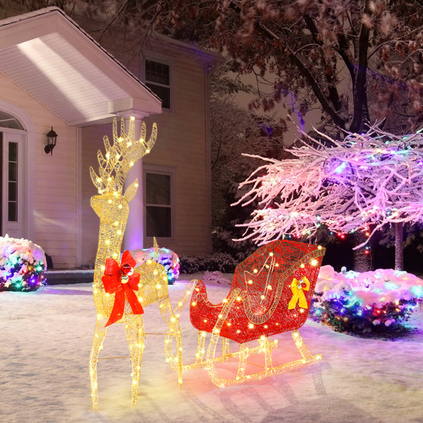 Giant Holiday Christmas Sleigh Outdoor Decor