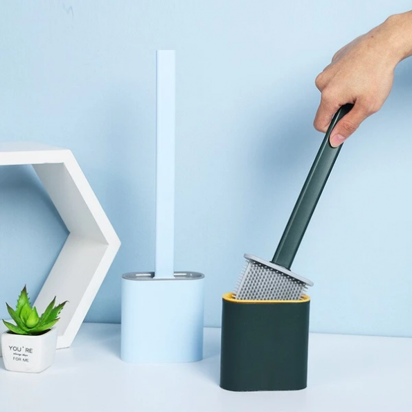 Soft Bristle Toilet Brush with Sanitary Silicone Head - Halri