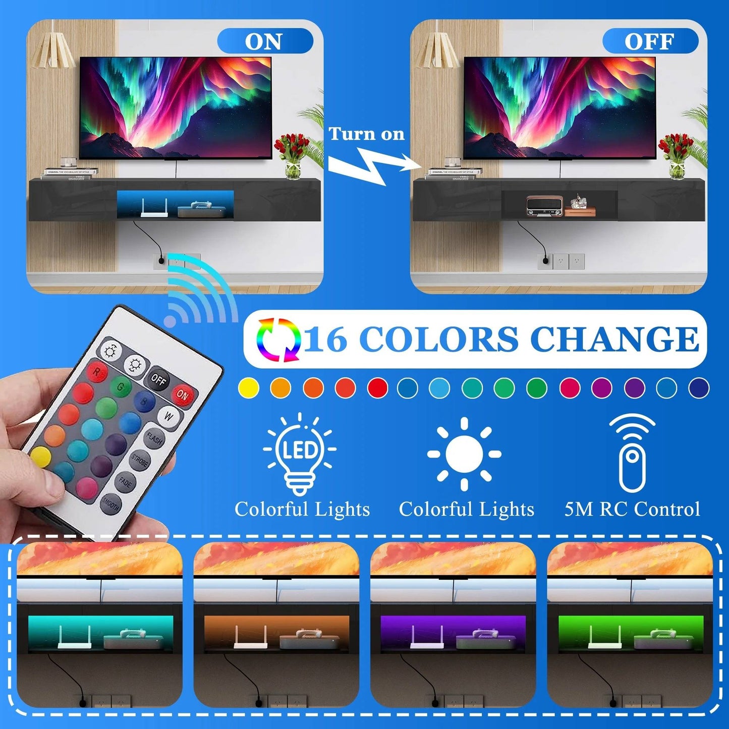 Wall Mount Slim TV Shelf