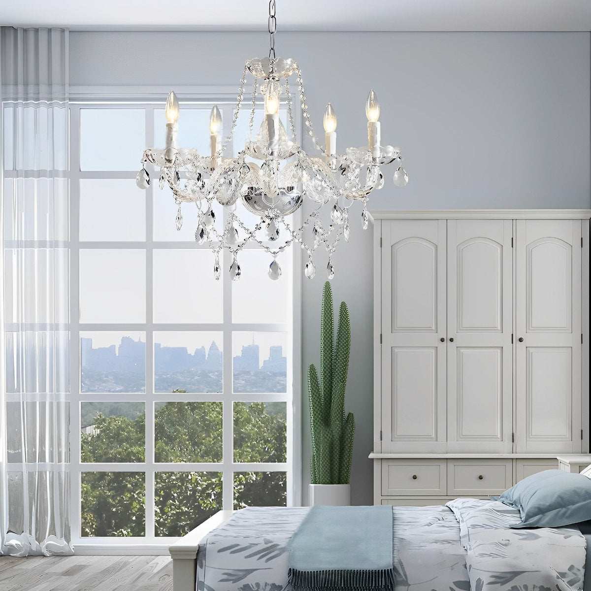 Elegant Glass Crystal Pendant Lamp