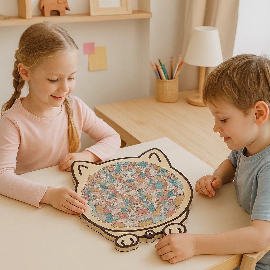 Katzen-Holzpuzzle-Spielzeug
