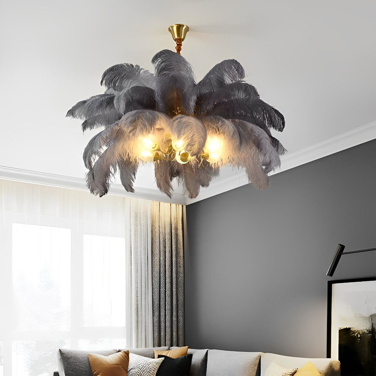 Stunning Bronze Crystal Ceiling Light Fixture