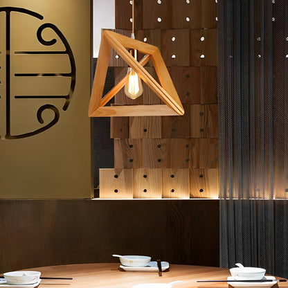 Simple Wooden Modern Pendant Light Fixture Lamp