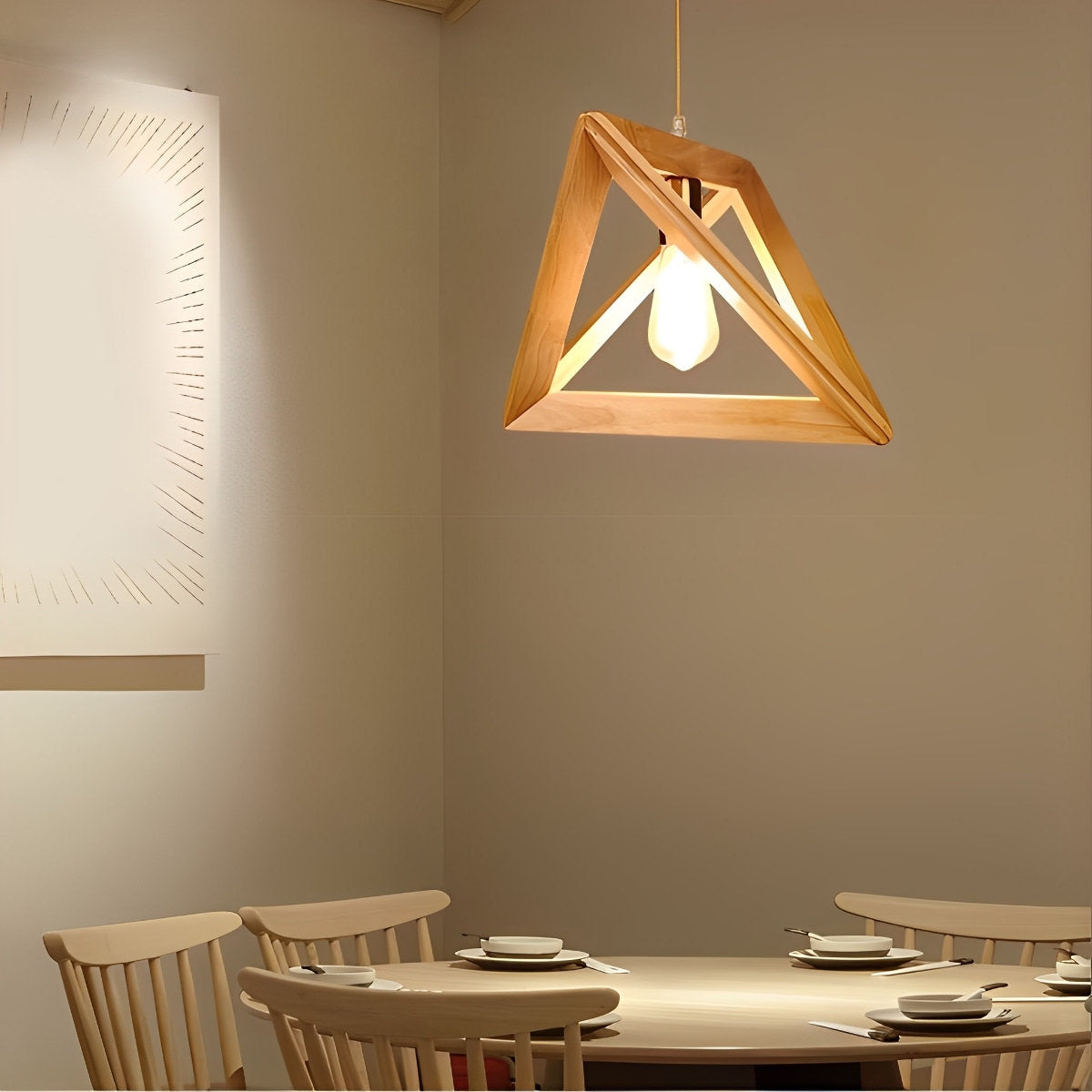 Simple Wooden Modern Pendant Light Fixture Lamp