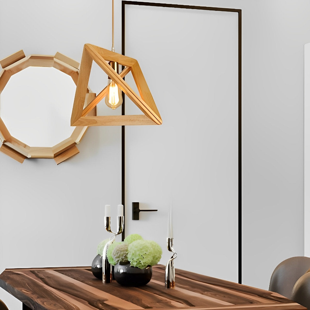 Simple Wooden Modern Pendant Light Fixture Lamp