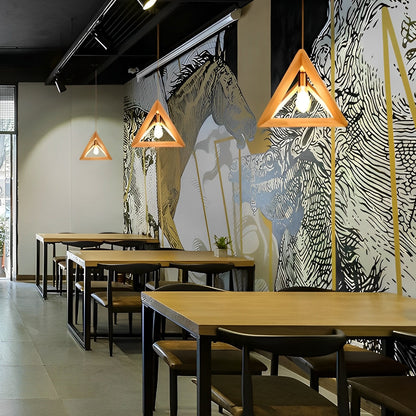 Simple Wooden Modern Pendant Light Fixture Lamp