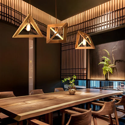 Simple Wooden Modern Pendant Light Fixture Lamp