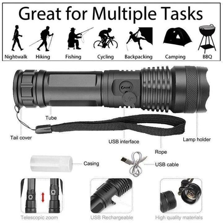High Power Rechargeable LED Torch Light
