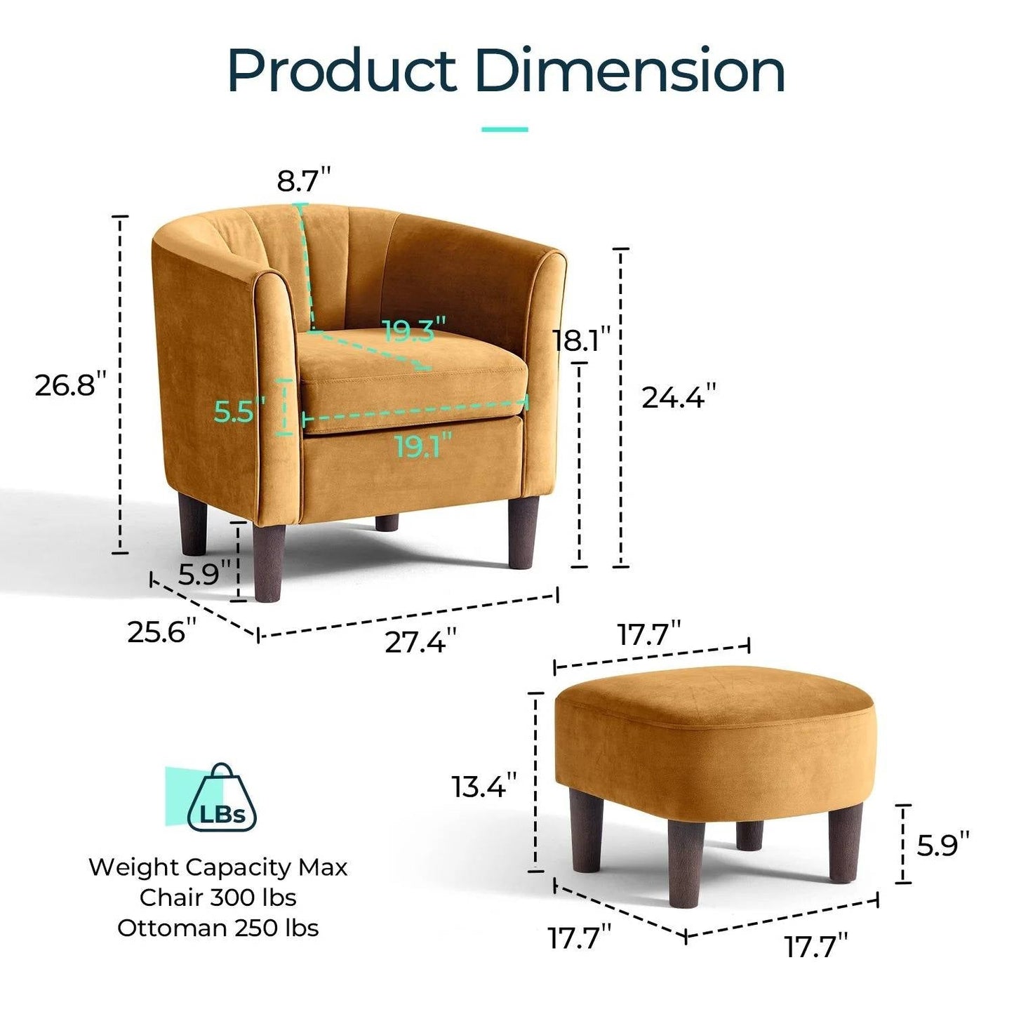 Comfortable Living Room Chair with Stool