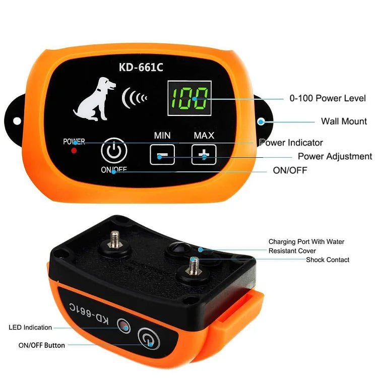 Easy Wireless Pet Fence System With Training Collar