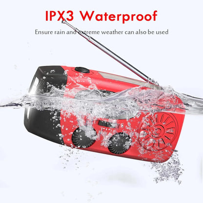 Portable Hand Crank Radio with Power Bank and Flashlight