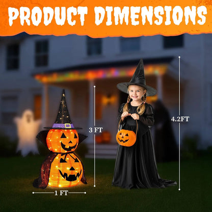 2 Pack 3ft LED Pumpkin Yard Decor Lights