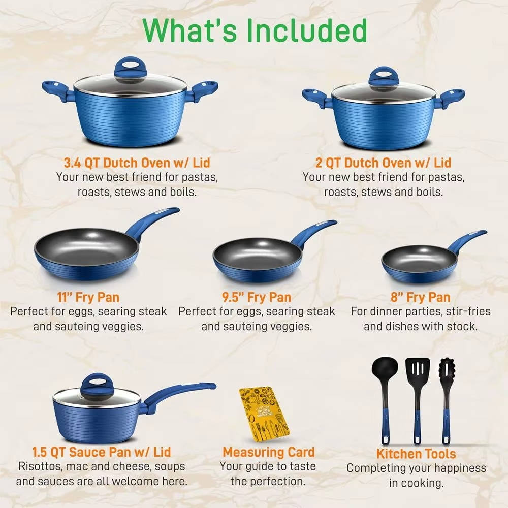 Easy Clean Cookware Pots and Pans Set