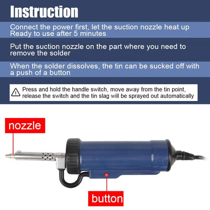 Automatic Electric Desoldering Gun with 3 Nozzles