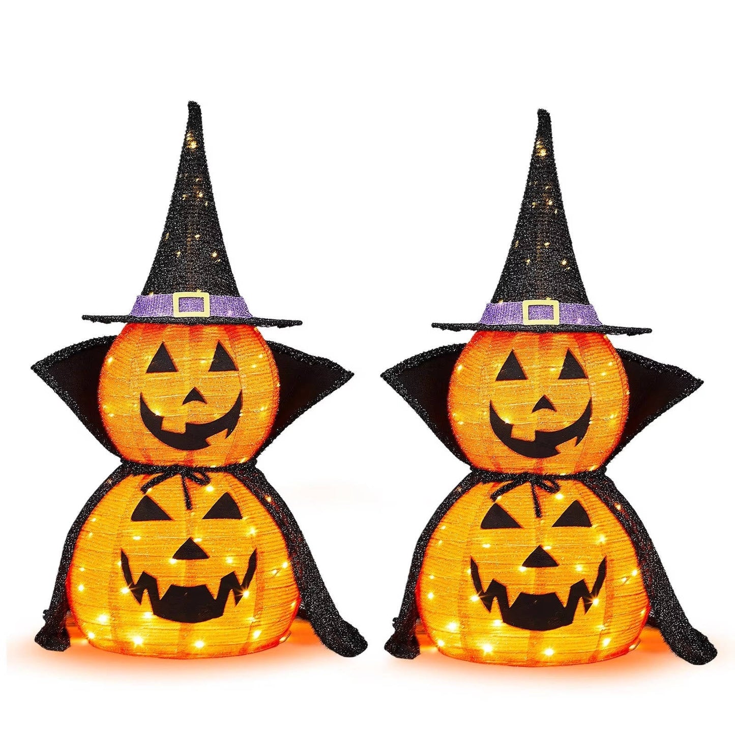 2 Pack 3ft LED Pumpkin Yard Decor Lights