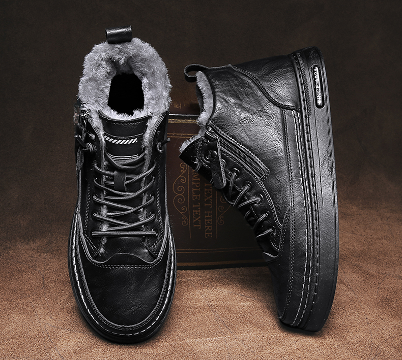 Warm Mens Winter Boots Cotton Wool