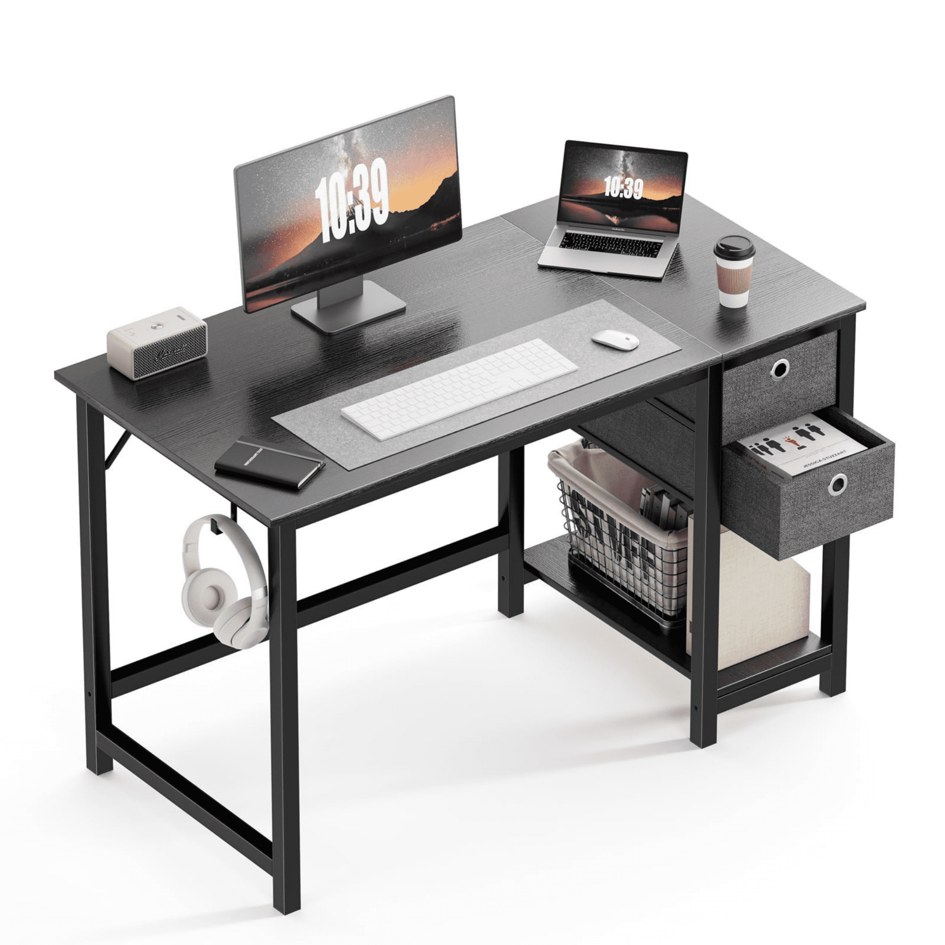 Compact Home Office Desk with Storage - Halri