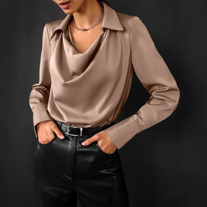 Luxurious Ladies Silk Button Down Shirt - Halri
