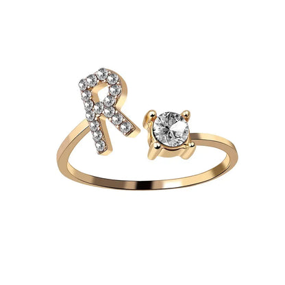 Personalisierter, zarter Diamantring mit Initialen