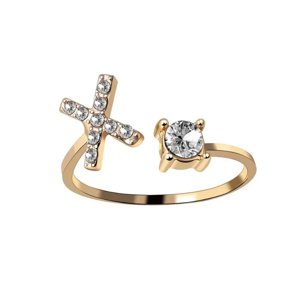 Personalisierter, zarter Diamantring mit Initialen