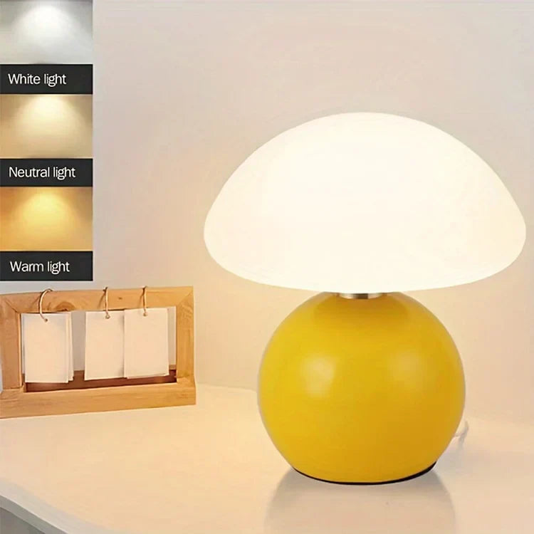 Simple Vintage Fungi Desk Lamp Soft Lighting