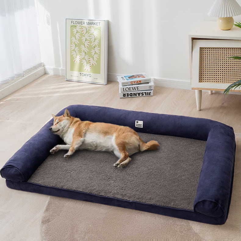 Plush Orthopedic Faux Suede Pet Bed - Halri