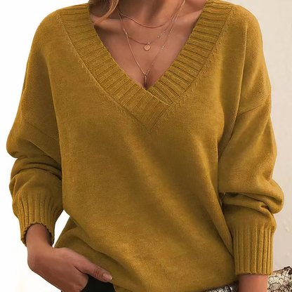Premium Soft Cashmere V-Neck Sweater for Women