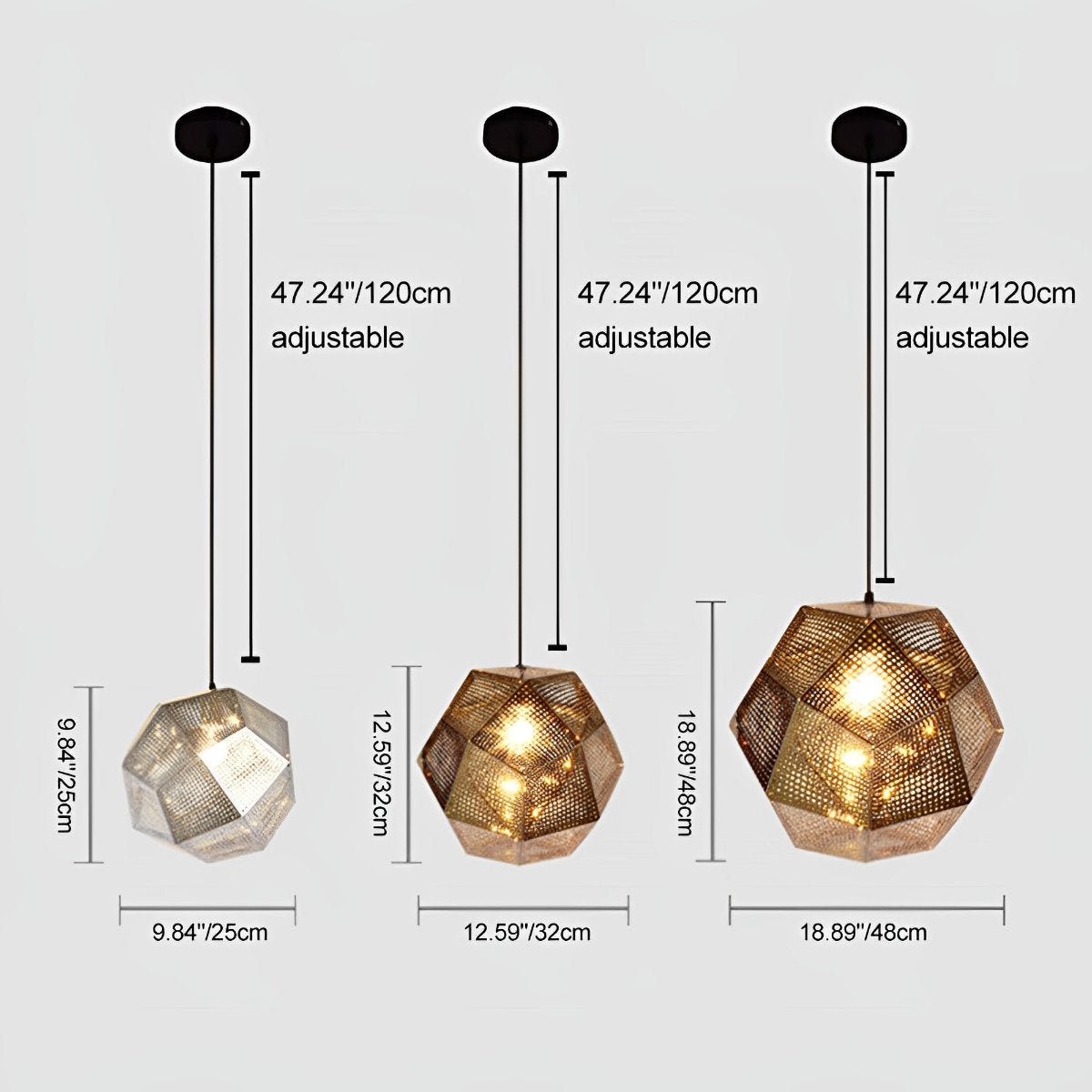 Modern Round Metal Pendant Chandelier Ceiling Light